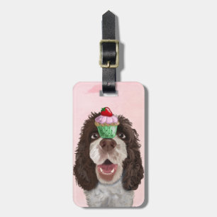 Springer Spaniel with Cupcake 2 Luggage Tag