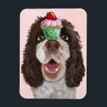 Springer Spaniel with Cupcake 2 Magnet<br><div class="desc">Pets</div>