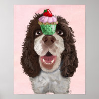 Springer Spaniel with Cupcake