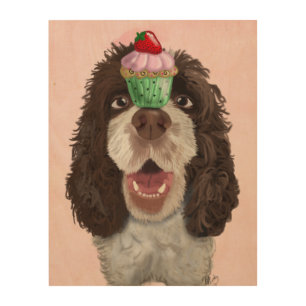 Springer Spaniel with Cupcake Wood Wall Decor
