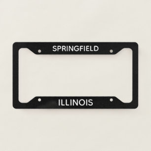 Springfield Illinois Black License Plate Frame