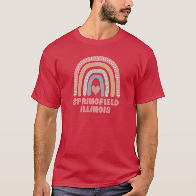Springfield Illinois Cute Boho Rainbow T-Shirt (Front)