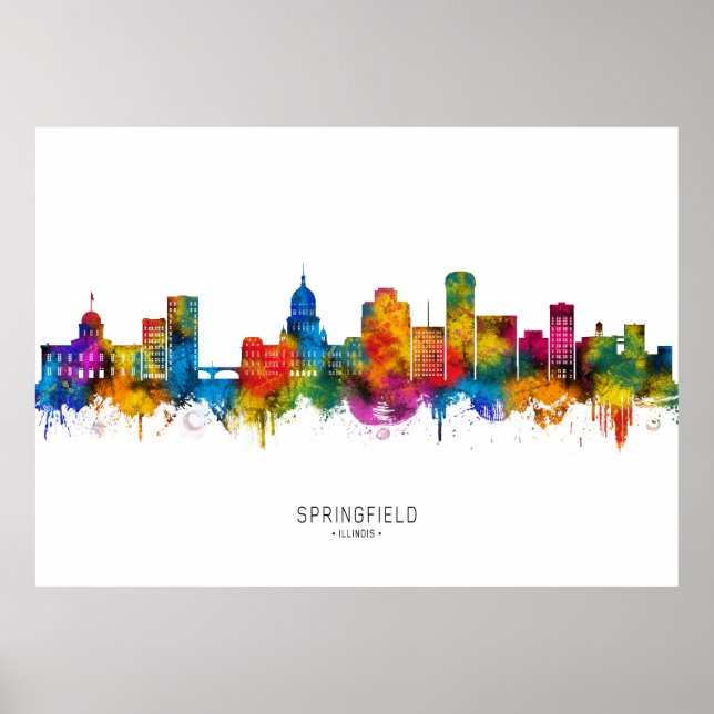 Springfield Illinois Skyline Poster (Front)