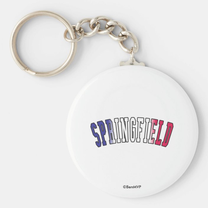 Springfield in Illinois State Flag Colors Key Chain