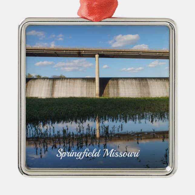 Springfield Lake Missouri Dam Metal Ornament (Front)