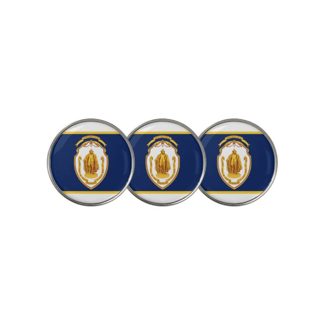 Springfield (Massachusetts) city flag Golf Ball Marker (3 Up)