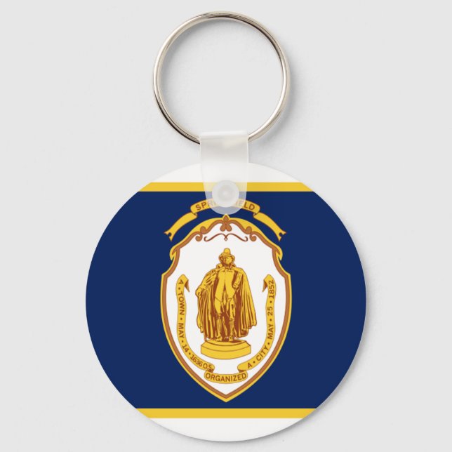 Springfield (Massachusetts) City flag Keychain (Front)