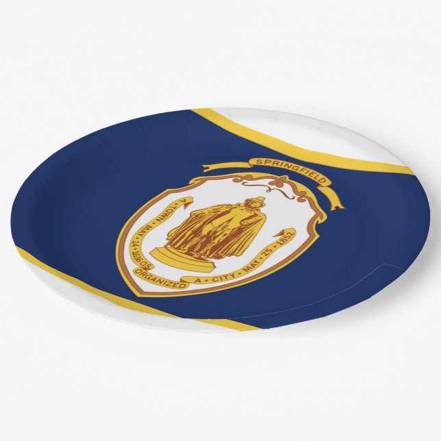 Springfield (Massachusetts) city flag Paper Plates (Angled)