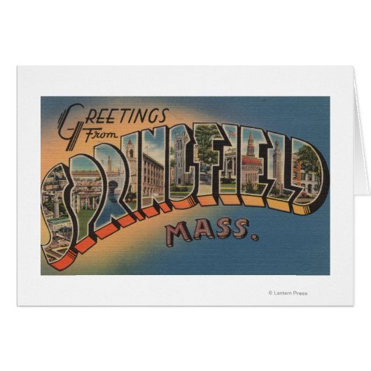 Springfield, Massachusetts - Large Letter 2 Cards (Front Horizontal)