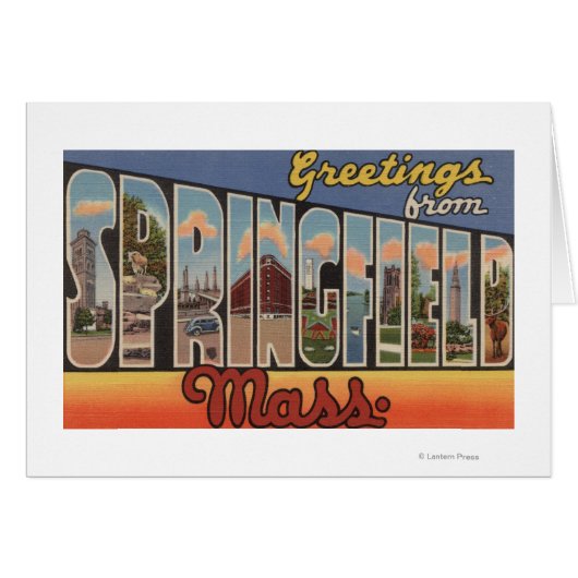 Springfield, Massachusetts - Large Letter Cards (Front Horizontal)
