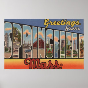 Springfield, Massachusetts - Large Letter Poster