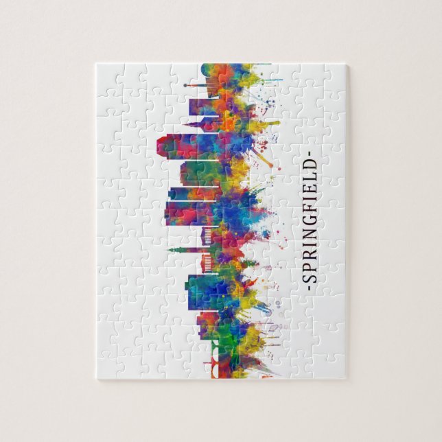 Springfield Massachusetts Skyline Jigsaw Puzzle (Vertical)