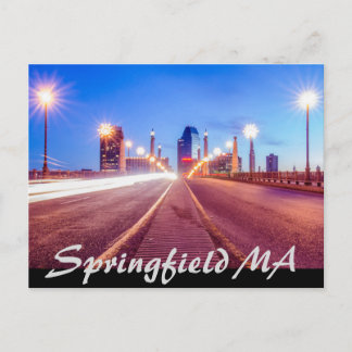 springfield massachusetts skyline postcard