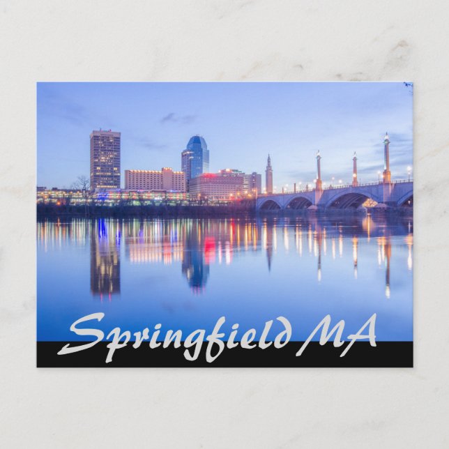 springfield massachusetts skyline postcard (Front)