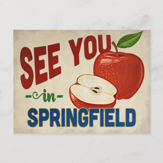 Springfield Missouri Apple - Vintage Travel Postcard (Front)