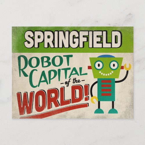 Springfield Missouri Robot _ Funny Vintage Postcard