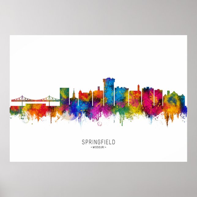Springfield Missouri Skyline Poster (Front)