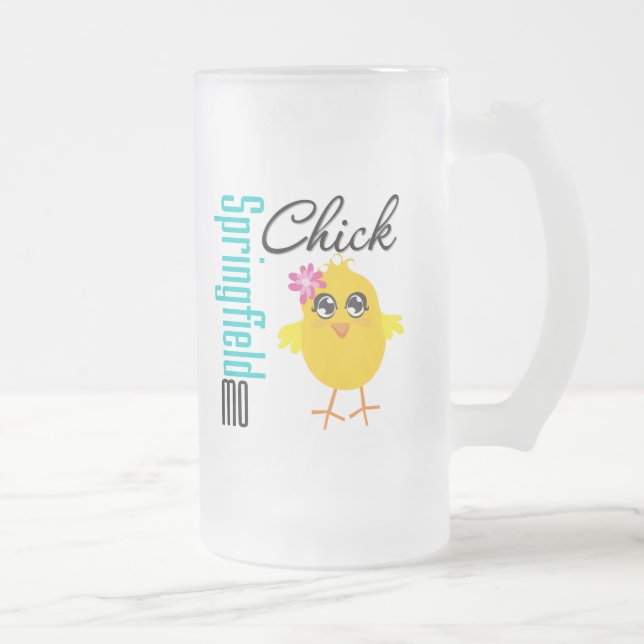 Springfield MO Chick Frosted Glass Beer Mug (Right)