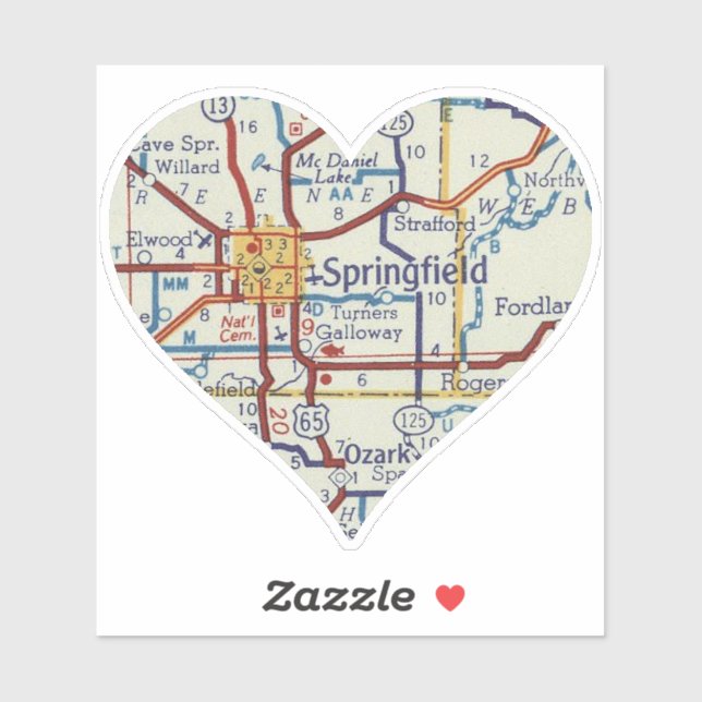 Springfield MO Classic Map Sticker (Sheet)