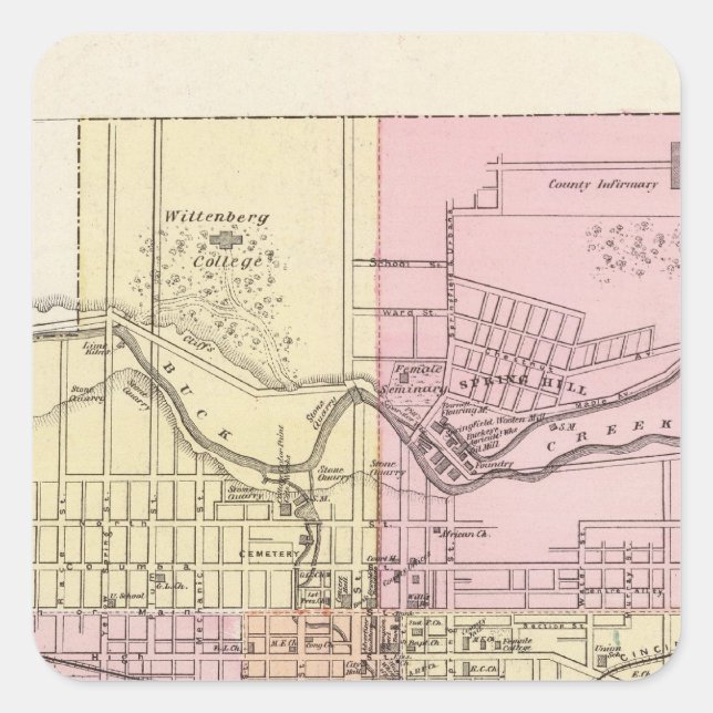 Springfield, Ohio Square Sticker (Front)