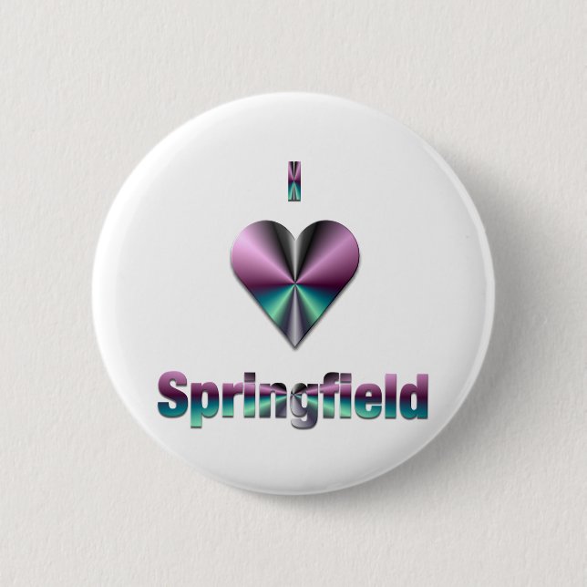 Springfield -- Purple & Turquoise Pinback Button (Front)