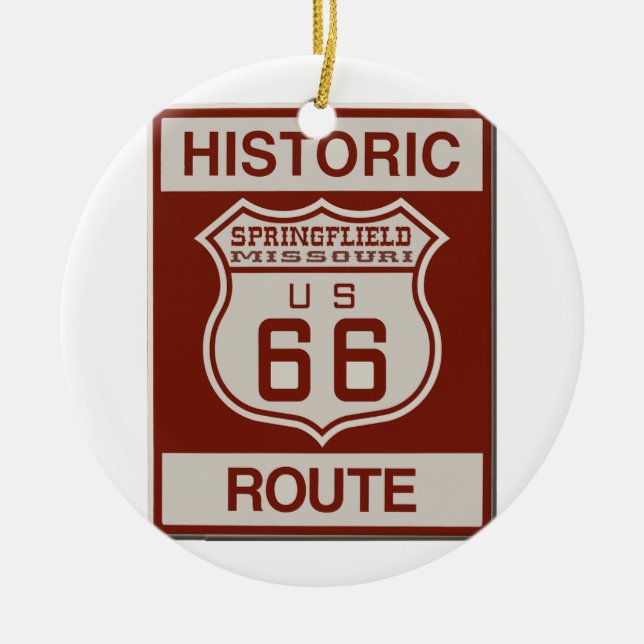 Springfield Route 66 Ceramic Ornament (Front)