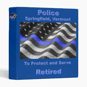 Springfield, Vermont. Police 3 Ring Binder