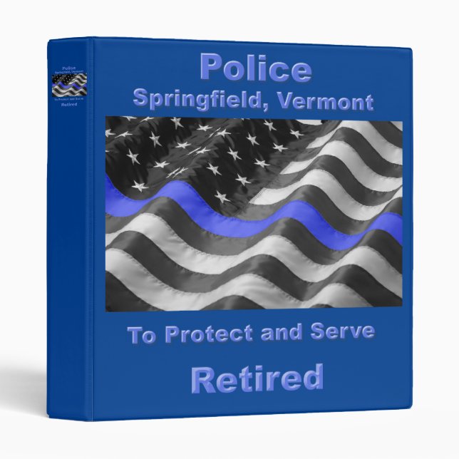 Springfield, Vermont. Police 3 Ring Binder (Front/Spine)
