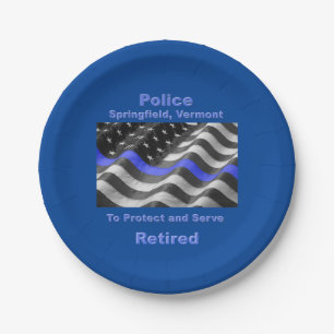 Springfield, Vermont. Police Paper Plates