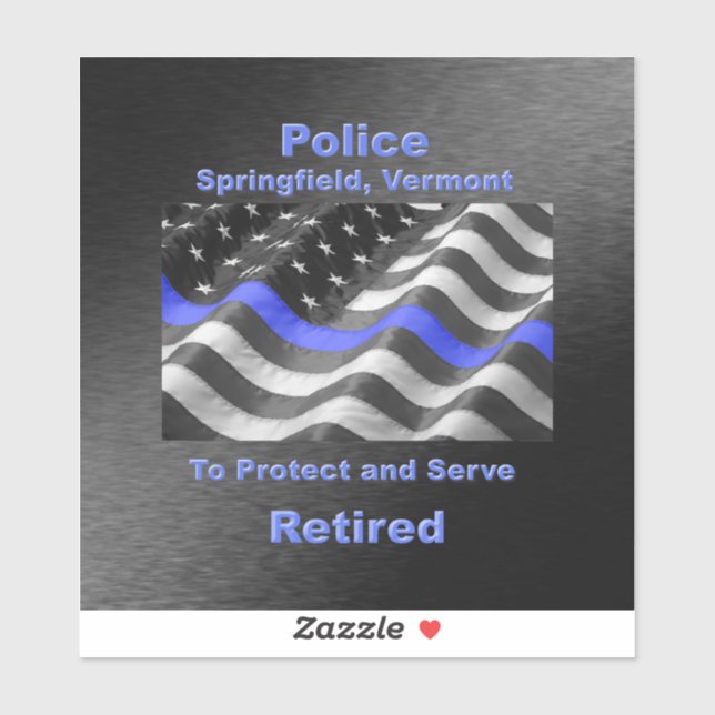 Springfield, Vermont. Police Sticker (Sheet)