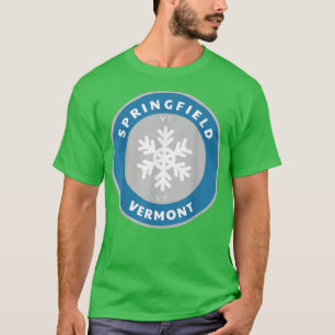 Springfield Vermont VT Winter Snow Snowflake Badge T-Shirt