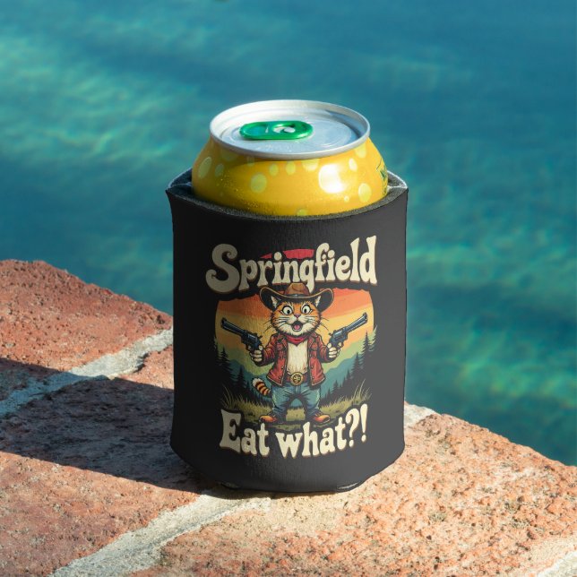 Springflied Eat What Trump Election Cat Cowboy   Can Cooler (In Situ Pool)