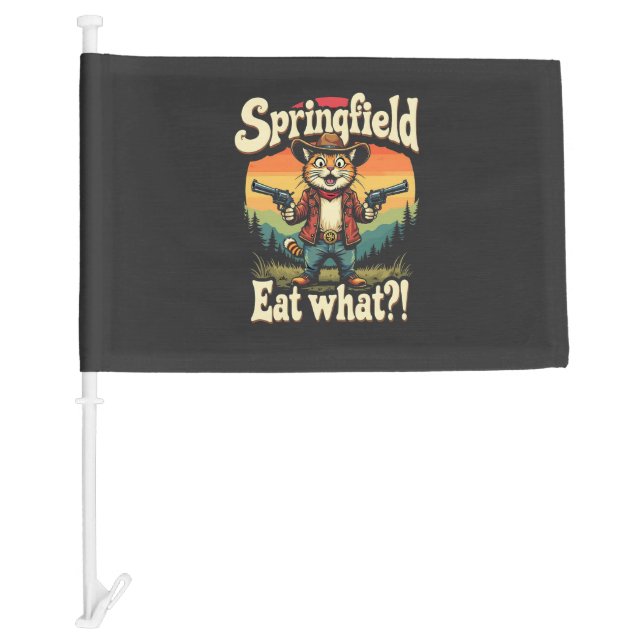 Springflied Eat What Trump Election Cat Cowboy   Car Flag (Front)