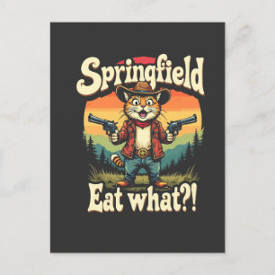 Springflied Eat What Trump Election Cat Cowboy Postcard