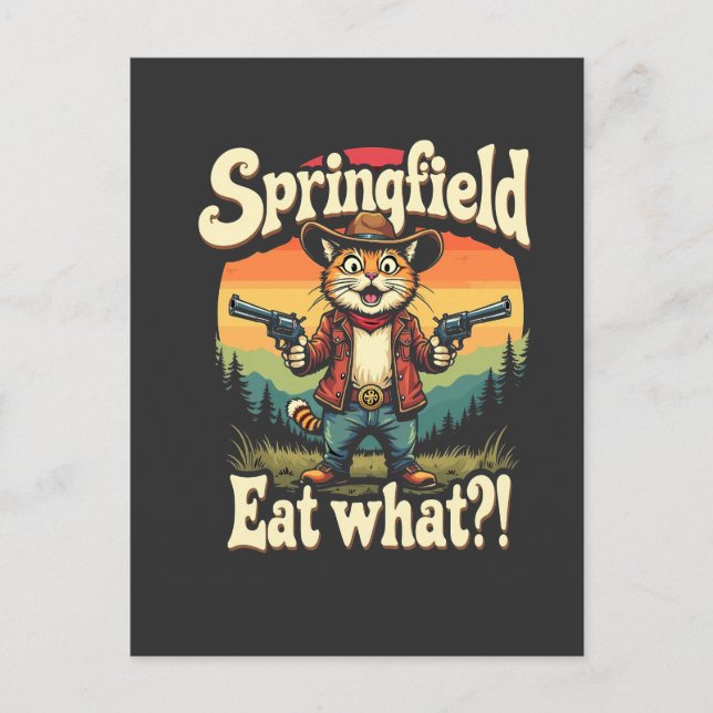 Springflied Eat What Trump Election Cat Cowboy   Postcard (Front)