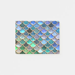 Springlike multicolor Glitter Mermaid Scales Post-it Notes