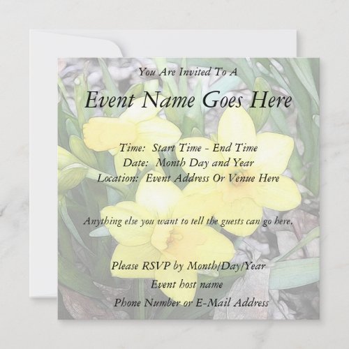 Spring's First Daffodils Personalized Announcements