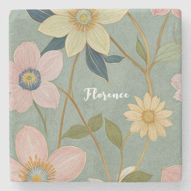 Spring's Gentle Awakening Personalized Stone Coaster (Front)
