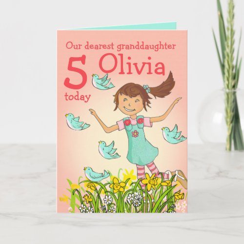 Springs in the air granddaughter age card