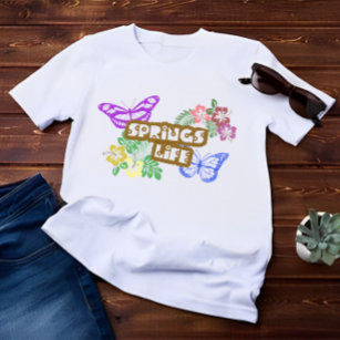 Springs Life season Color Flowers & Butterfly T-Shirt