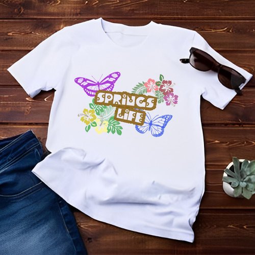 Springs Life season Color Flowers  Butterfly T_Shirt