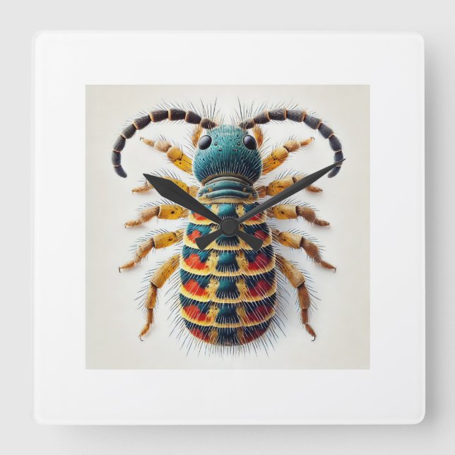 Springtail in Natural Habitat 260824IREF231 - Wate Square Wall Clock (Front)