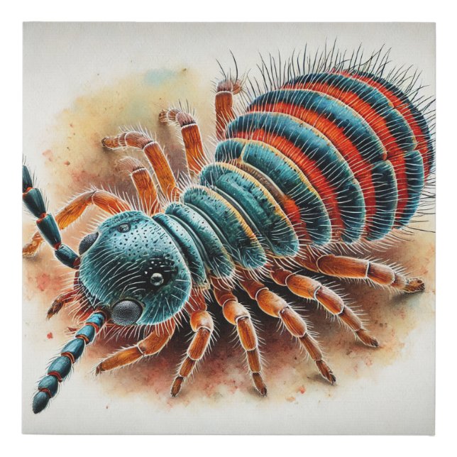 Springtail insect 071024IREF242 - Watercolor Faux Canvas Print (Front)