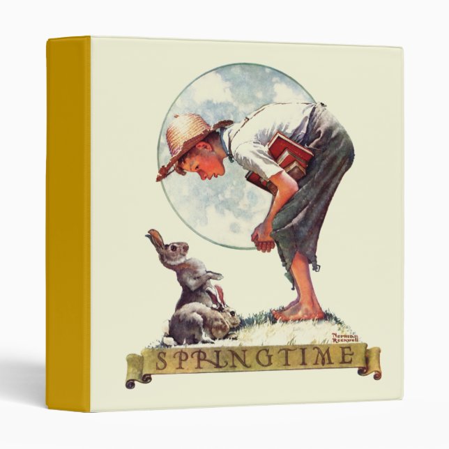 Springtime, 1935 boy with bunny 3 ring binder (Front/Spine)