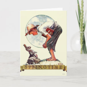 Springtime, 1935 boy with bunny card
