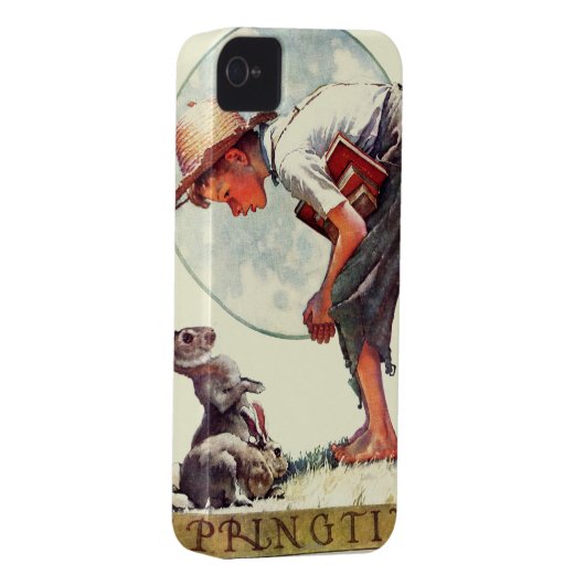 Springtime, 1935 boy with bunny Case-Mate iPhone case (Back/Right)