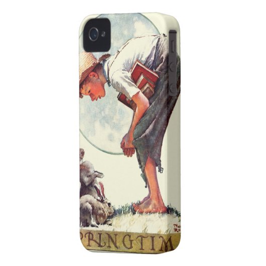 Springtime, 1935 boy with bunny Case-Mate iPhone case (Back Left)