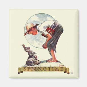 Springtime, 1935 boy with bunny magnet