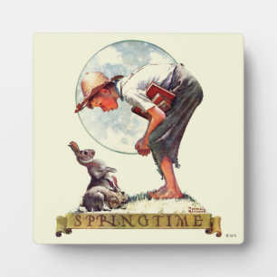 Springtime, 1935 boy with bunny plaque