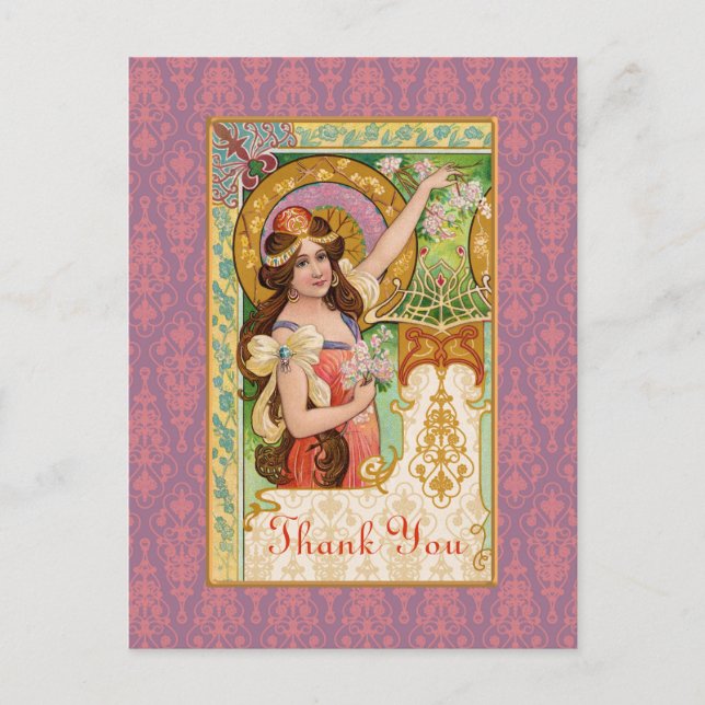 Springtime Art Nouveau Postcard (Front)
